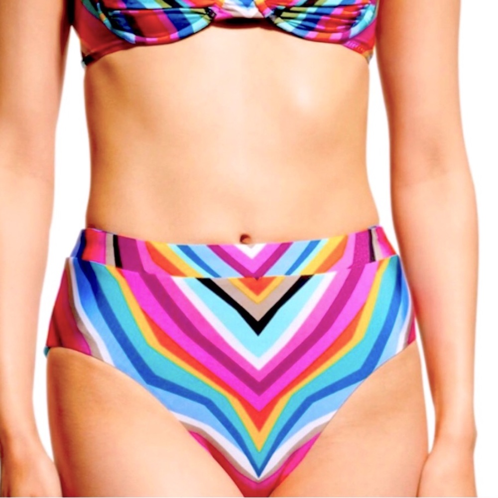 NWT Trina Turk Louvre Reversible High Waist Bikini Bottoms size 10